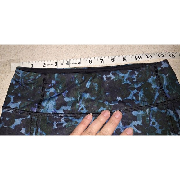 Lululemon Run Top Speed Crop Luxtreme Floral Backdrop Blue Legging XS Yoga - Picture 5 of 7